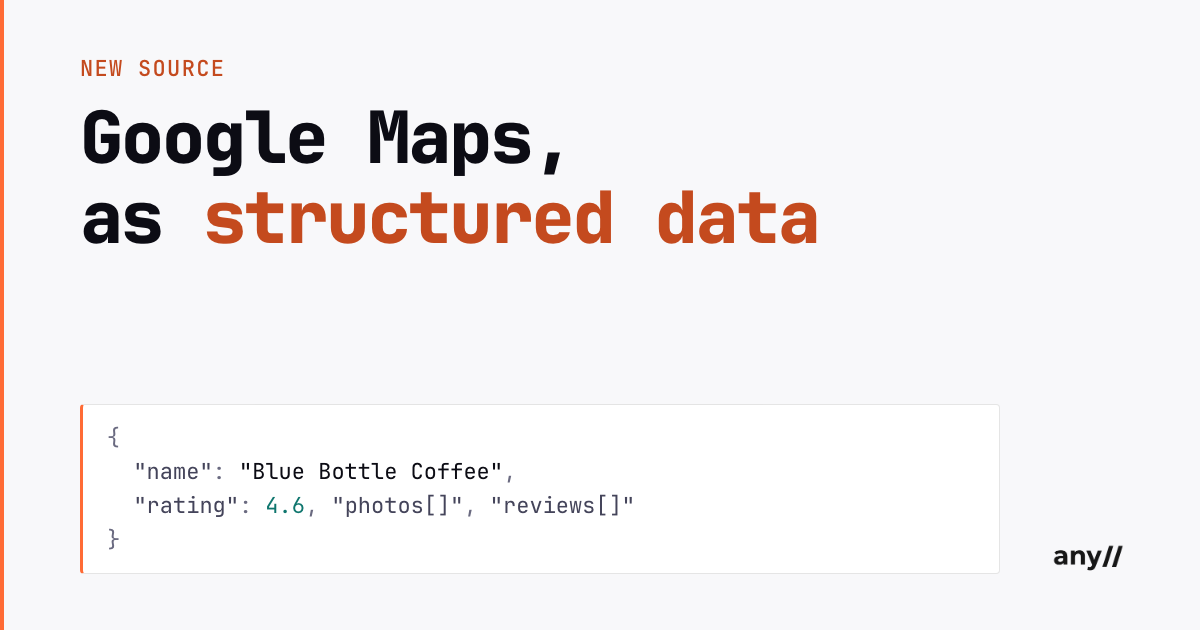 Google Maps Is Now a First-Class Data Source in Anysite