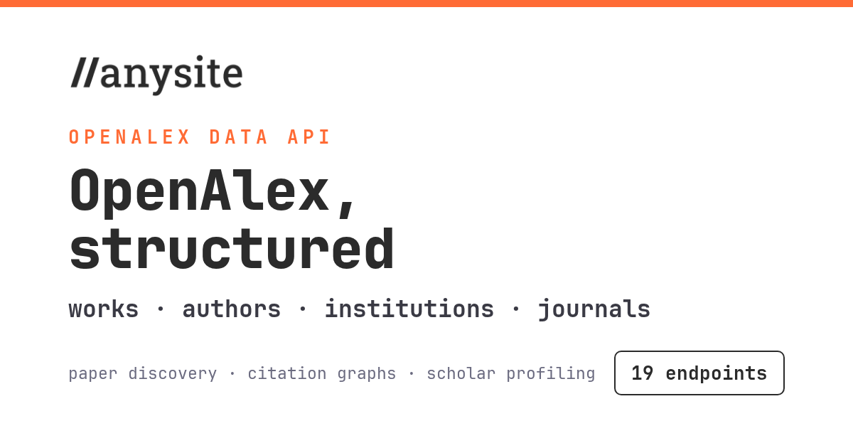 OpenAlex API: Query 250M Academic Works, Authors, and Institutions