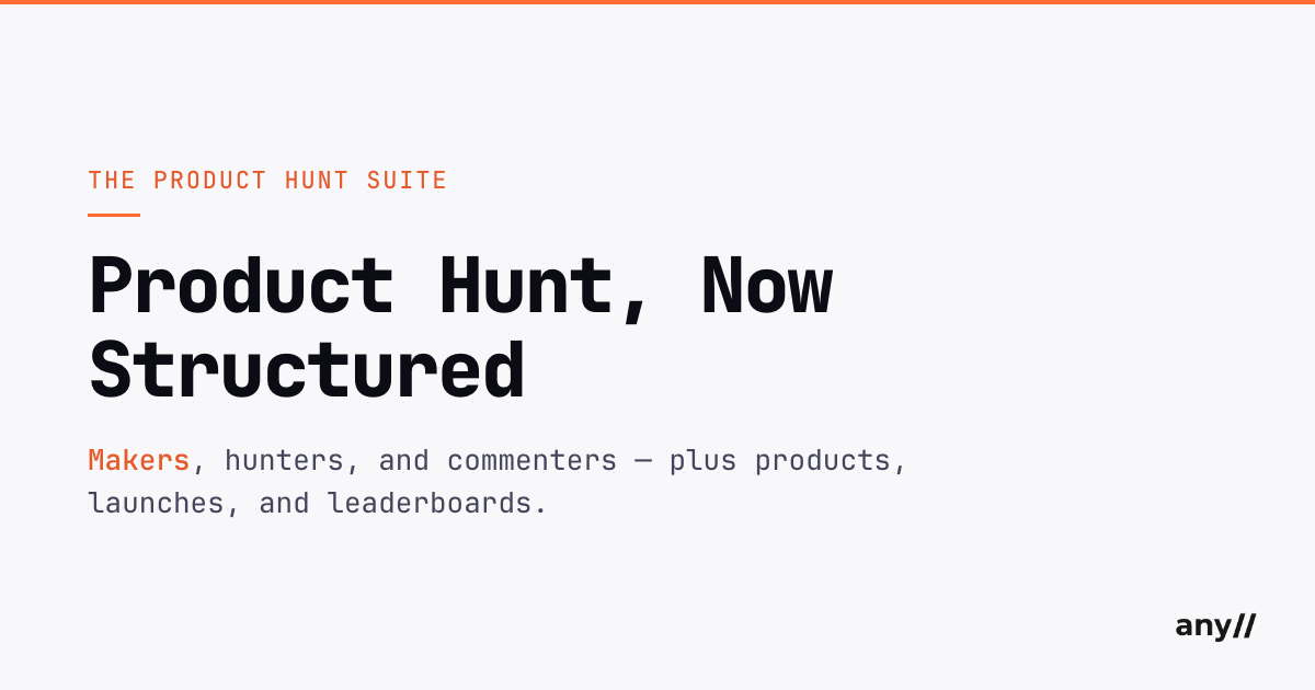 Product Hunt, Now Structured: The Endpoint Suite for Competitive Intelligence, Launch Monitoring, and Market Research