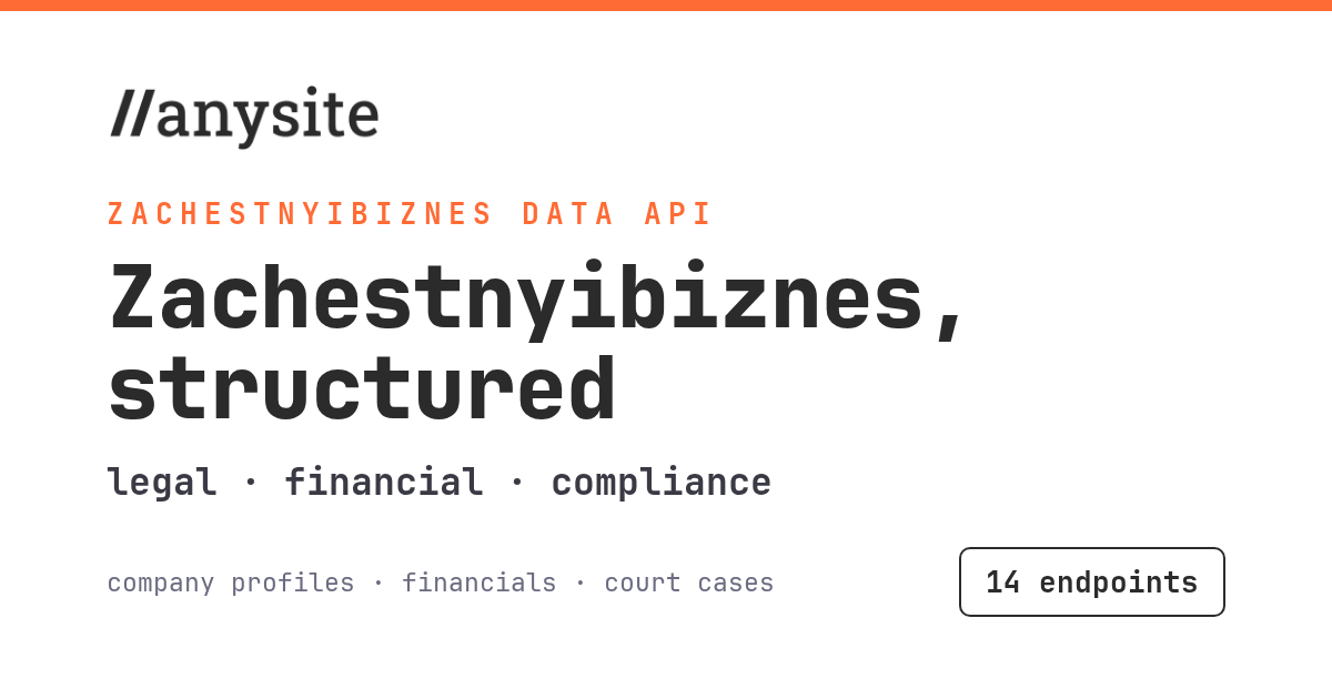 Zachestnyibiznes API: Russian Company Registry Data